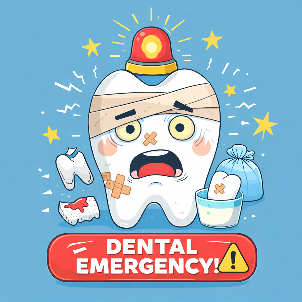 Child dental emergency care illustration